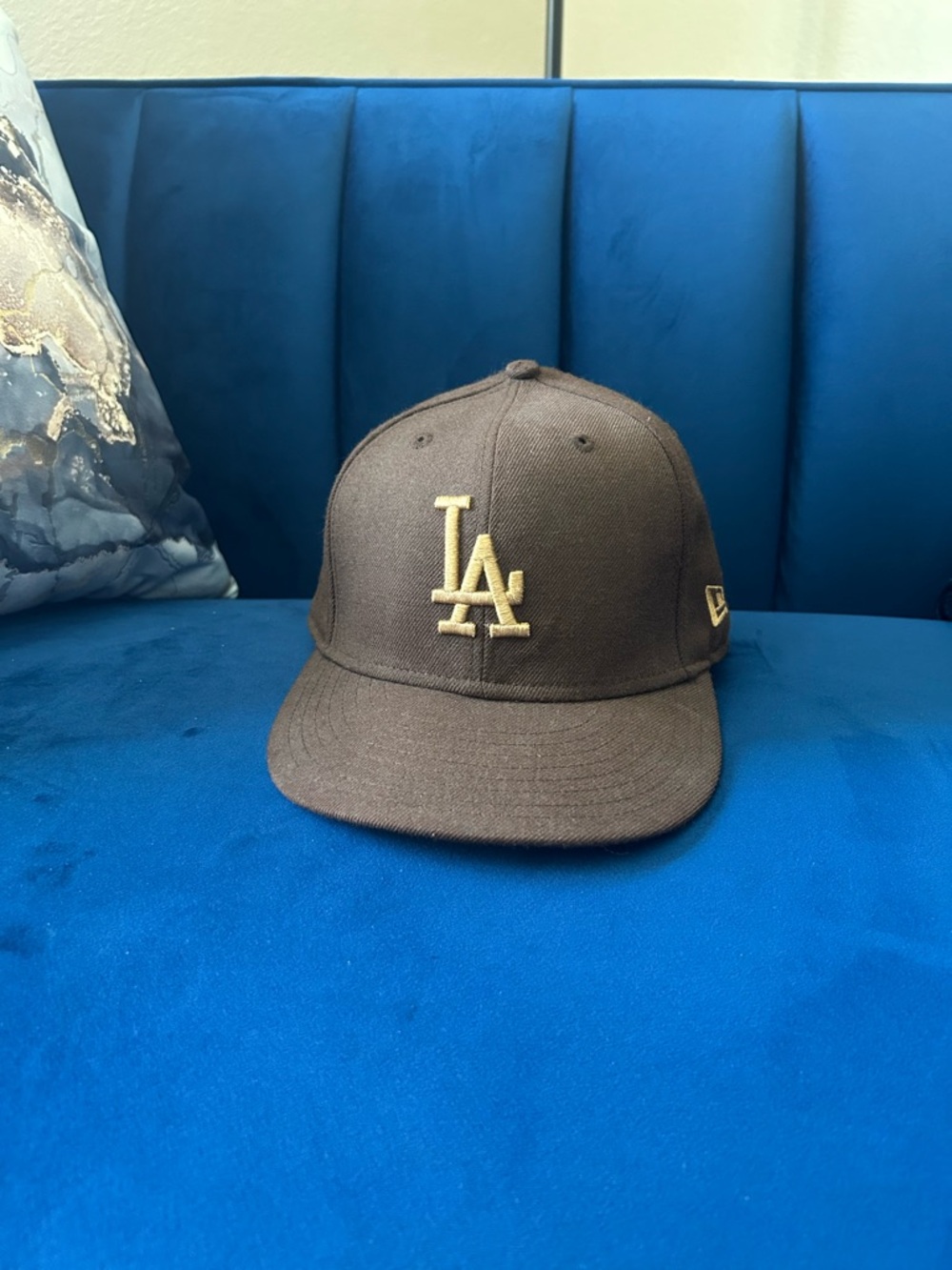 New Era Brown Snapback Hat with Gold Paisley Trim